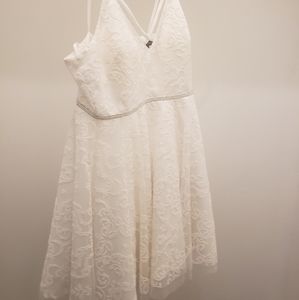 White dear moon beaded sequin dress size 7
